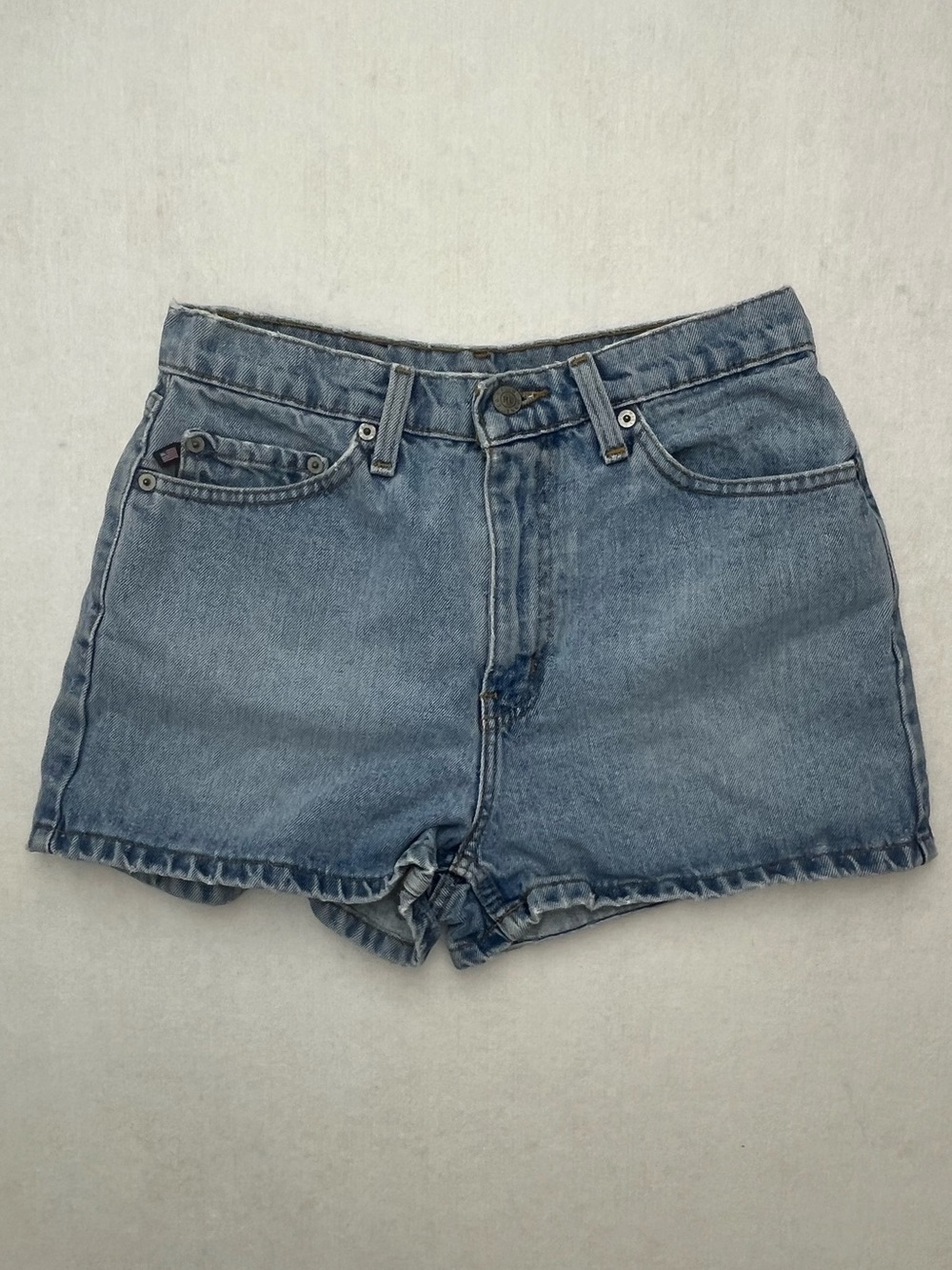 Polo Jean Ralph Lauren Women’s Vintage  Distressed Hem Denim Mom Shorts Size 8